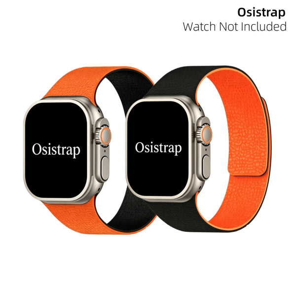 Osistrap Lychee-Textured Magnetic Silicone Watch Band, Compatible with Apple Watch 38/40/41/42/44/45/46/49mm Series 1-11 SE Ultra, Dual‑Color Reversible Strap, Sport Daily Wear Adjustable Magnetic Wristband