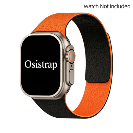 Osistrap Lychee-Textured Magnetic Silicone Watch Band, Compatible with Apple Watch 38/40/41/42/44/45/46/49mm Series 1-11 SE Ultra, Dual‑Color Reversible Strap, Sport Daily Wear Adjustable Magnetic Wristband