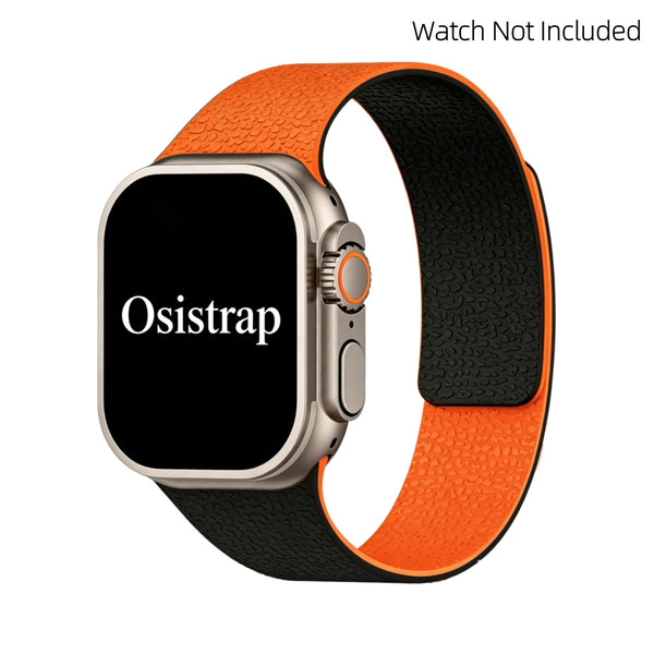 Osistrap Lychee-Textured Magnetic Silicone Watch Band, Compatible with Apple Watch 38/40/41/42/44/45/46/49mm Series 1-11 SE Ultra, Dual‑Color Reversible Strap, Sport Daily Wear Adjustable Magnetic Wristband