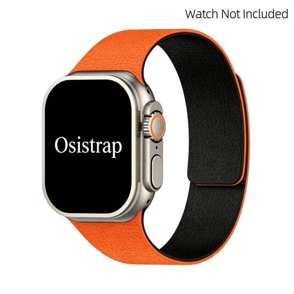 Osistrap Lychee-Textured Magnetic Silicone Watch Band, Compatible with Apple Watch 38/40/41/42/44/45/46/49mm Series 1-11 SE Ultra, Dual‑Color Reversible Strap, Sport Daily Wear Adjustable Magnetic Wristband