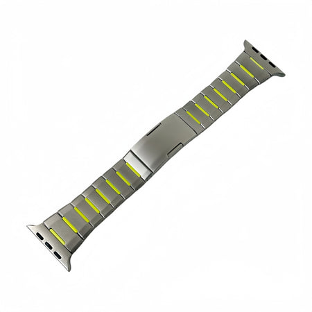 Osistrap Premium Two-Tone Stainless Steel Silicone Inlaid Watch Band, Rugged Sport Metal Link Bracelet for Men, Compatible With Apple Watch 38/40/41/42/44/45/46/49mm Series 1-11, SE & Ultra