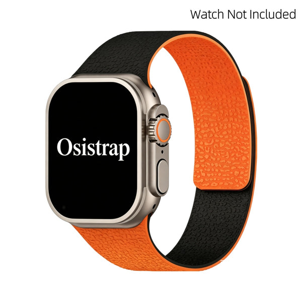 Osistrap Lychee-Textured Magnetic Silicone Watch Band, Compatible with Apple Watch 38/40/41/42/44/45/46/49mm Series 1-11 SE Ultra, Dual‑Color Reversible Strap, Sport Daily Wear Adjustable Magnetic Wristband
