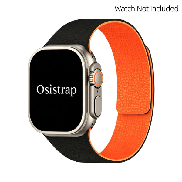 Osistrap Lychee-Textured Magnetic Silicone Watch Band, Compatible with Apple Watch 38/40/41/42/44/45/46/49mm Series 1-11 SE Ultra, Dual‑Color Reversible Strap, Sport Daily Wear Adjustable Magnetic Wristband
